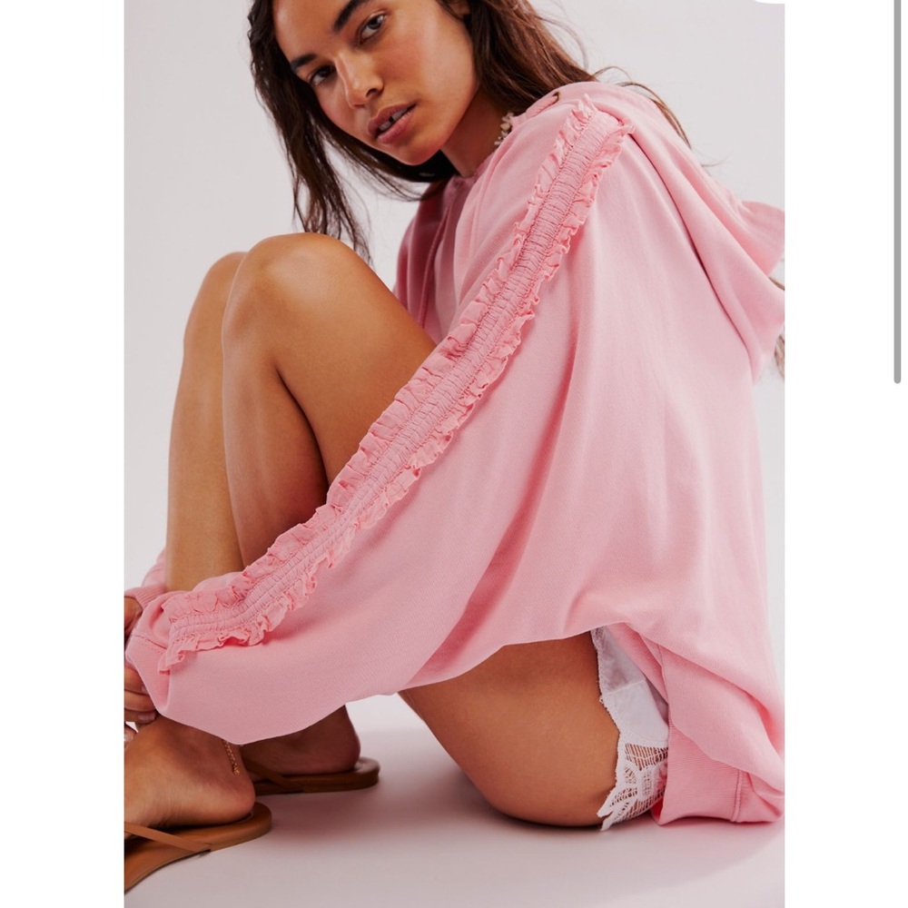 Blue Ruffled Hoodie go to second pic runs rly big im 5’5 130